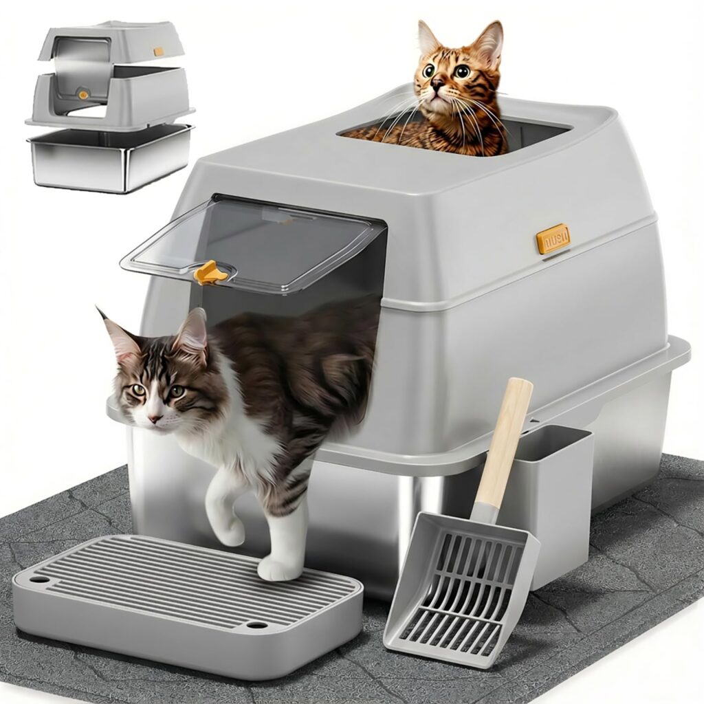 Stainless Steel Litter Box with Lid