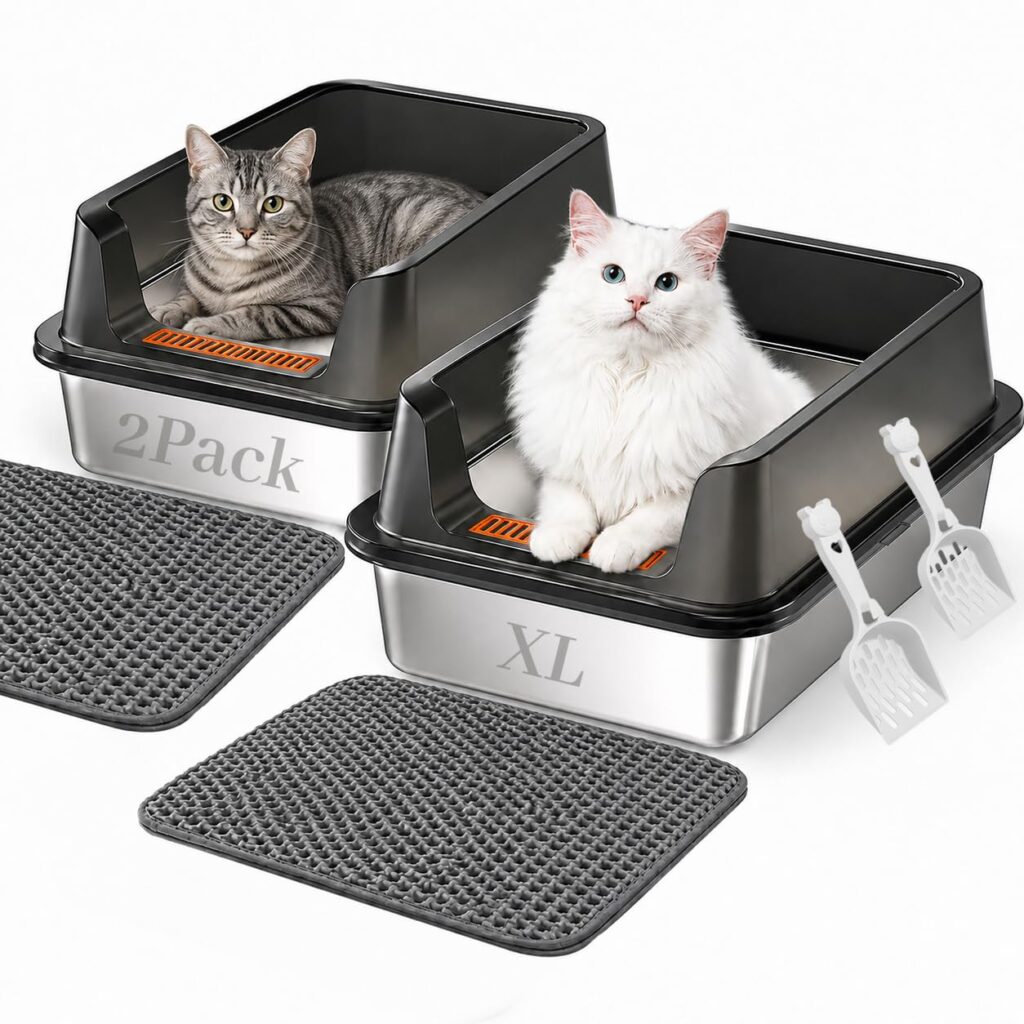 Stainless Steel Cat Litter Box Set